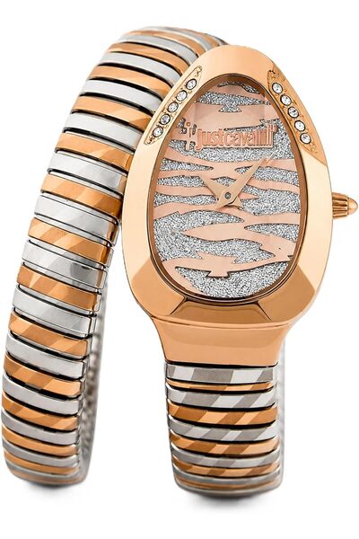 Generic Just Caballi Women's Stainless Steel Quartz Analog Watch, 22 mm, Silv...