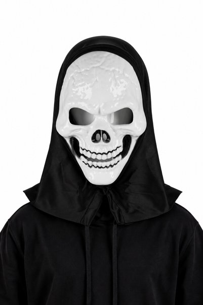 NARCIX Halloween Mask White Skeleton with Hooded , Horror Mask for Carnival, ...