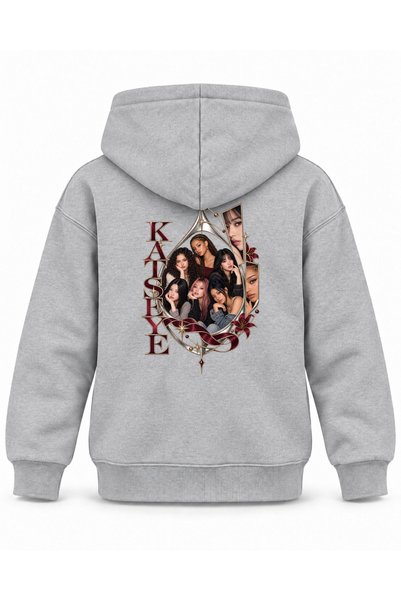 SVART WEAR Katseye Drop Mirror Portrait Printed Children's Hooded Sweatshirt