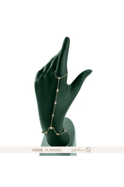 silveraty كف نسائي هاند تشين بفصوص زركون فضة عيار 925 مطلي بالروديوم وماء الذهب