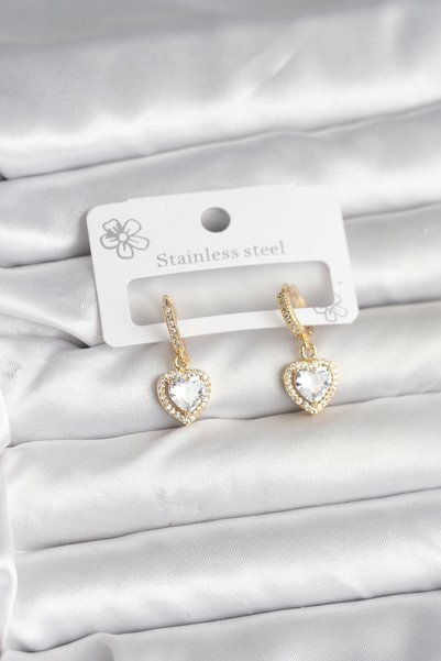 Angel Of Life Brass Gold Color Zircon Stone Model Women's Earrings