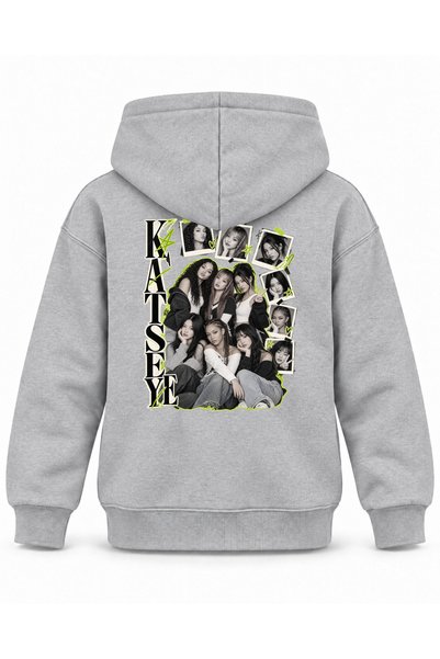 SVART WEAR Katseye Polaroid Chain Archive Printed Children's Hooded Sweatshirt