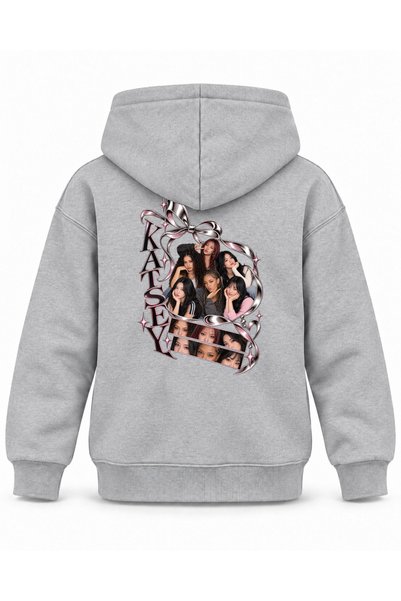 SVART WEAR Katseye Chrome Bow Stage Printed Children's Hooded Sweatshirt
