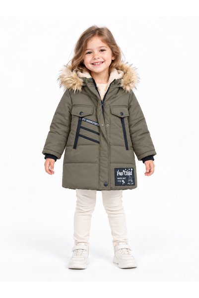 COOL PINK 77010-26 معطف مبطن بغطاء رأس من الفرو للفتيات من عمر 2-5 سنوات