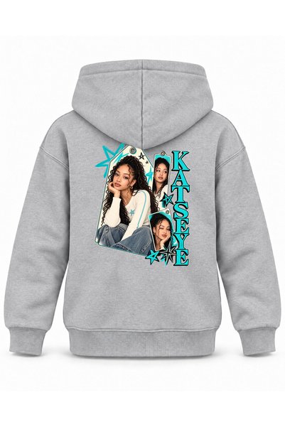 SVART WEAR Katseye Display Case Label Graphic Printed Children's Hooded Sweat...