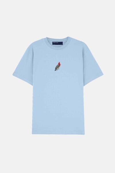 Reflect Studio Premium majica Red Crested Cardinal - Svetloplava