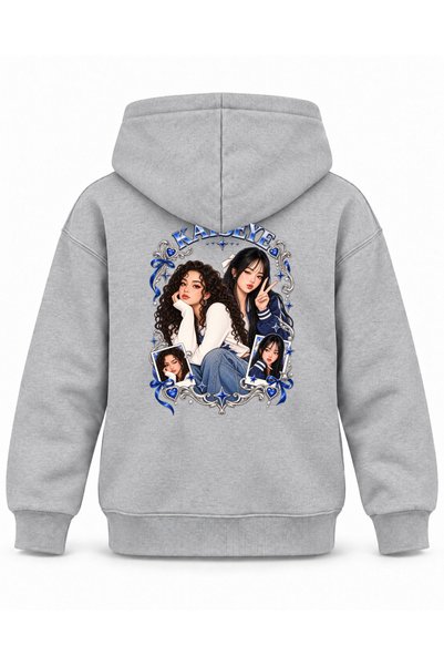 SVART WEAR Katseye Broken Frame Character Printed Children's Hooded Sweatshirt