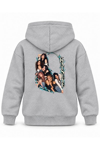 SVART WEAR Katseye Arched Stage Stage Printed Children's Hooded Sweatshirt