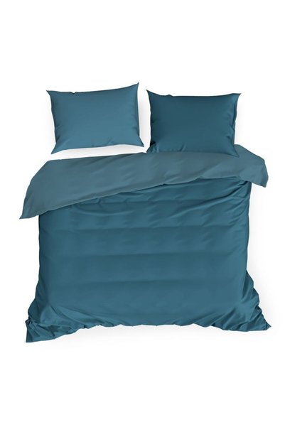 Eurofirany Lenjerie de pat set, 180x200cm, turcoaz, 100% satina bumbac,