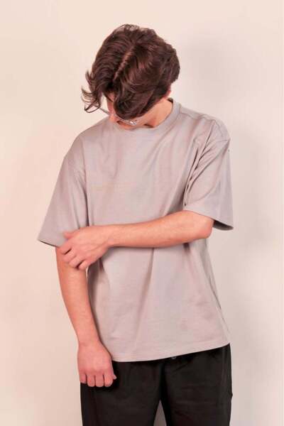 OEMS تيشيرت اوفرسايز - رمادي - XL