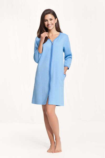 Luna Halat de dama, LUNA, Bumbac, Albastru, L