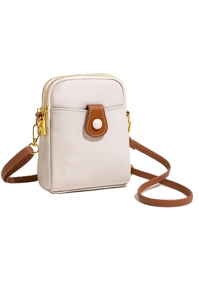 Noonedibs Geantă mică crossbody, portofel casual multifuncțional din piele