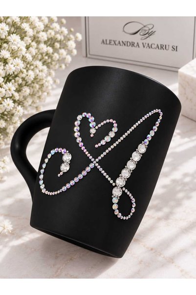 by Alexandra Vacarusi Cana Cafea/Ceai neagra mat , 460ml ,personalizata cu Cr...
