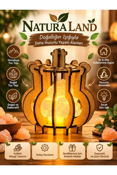 DEKORATİF DOĞAL TUZ TAŞI LAMBASI