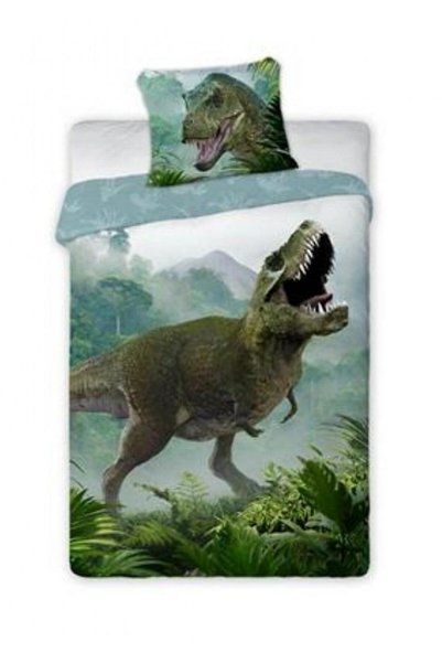 Faro Lenjerie de pat dinozaur Trex, Faro, Bumbac, 160x200cm, Multicolor