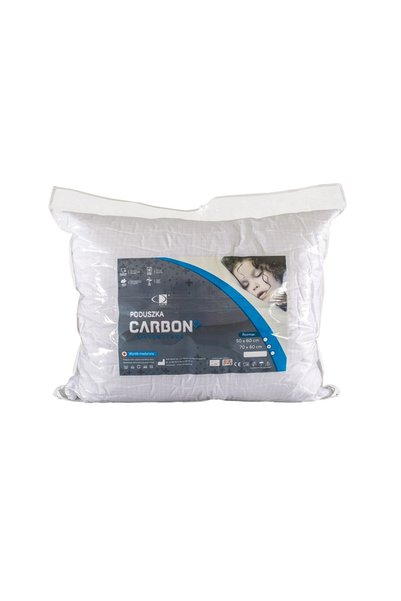 AMW Pernă antialergică 40x40 Carbon Antistres 0,25 kg, albă, cu fibre de carbon