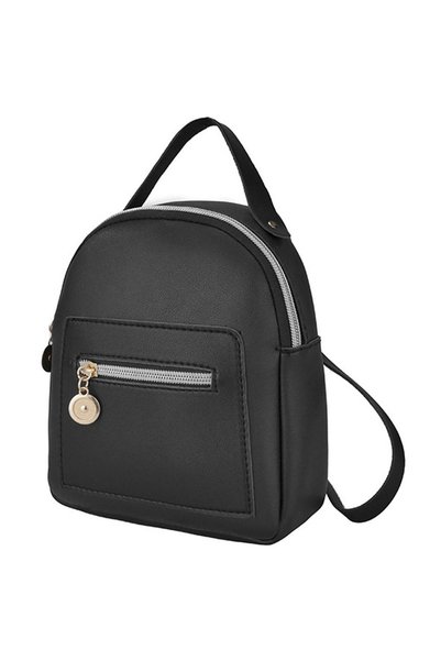 Noonedibs Rucsac din piele PU pentru femei, drăguț, casual, cu buzunare cu fe...