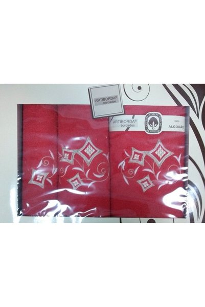 Faro Set prosoape Artiborda, 3 piese, Rosu