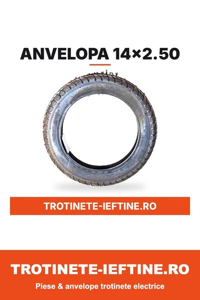 Black Cat Anvelopă 14x2.50 pentru bicicletă / trotinetă, profil stradal, conf...