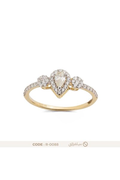 silveraty خاتم بفص زركون أبيض فضة عيار 925 مطلي روديوم وماء الذهب