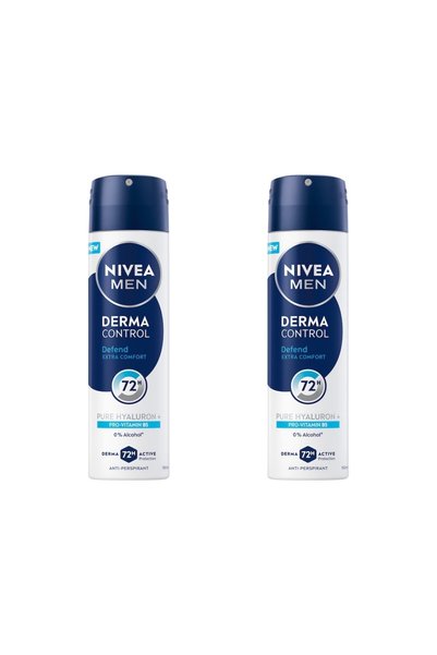 NIVEA Set of 2 MEN Derma Control Defend 72h Antiperspirant Spray, 150 ml