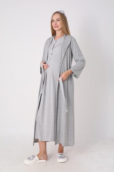 ERDENİZ TEKSTİL Women's Maternity and Pregnancy Dressing Gown and Nightgown S...