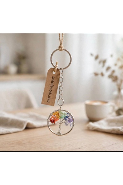 Mariposa Joyas سلسلة مفاتيح شجرة الحياة شاكرا
