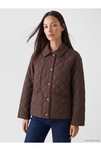 LC Waikiki Nevavm with Difference Lcw Everyday Brown Velvet Shirt Collar Wome...