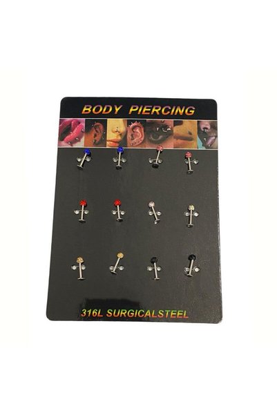MOMOCA Σετ 12 ατσάλινων σκουλαρικιών