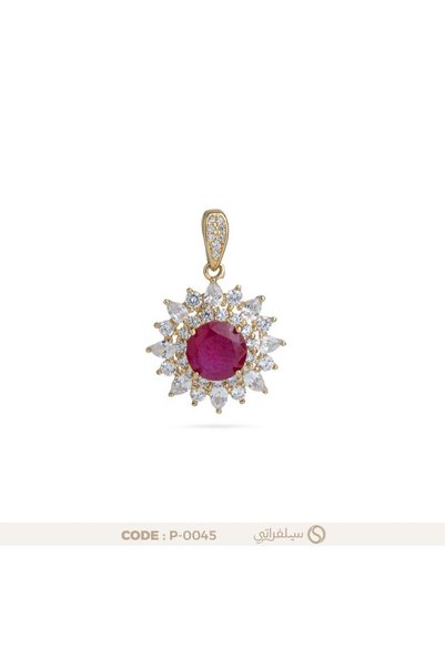 silveraty تعليقة فضة زركون بتصميم زهرة، مطلية روديوم وماء الذهب