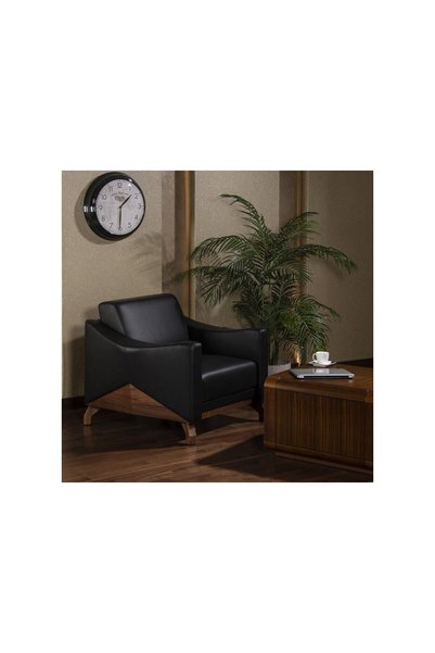 Midas Furniture أريكة مكتبية لشخص واحد من ليسترا - لون أسود