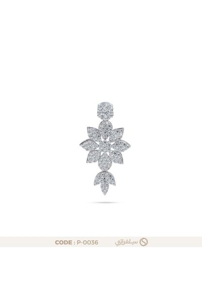 silveraty Flower Charm Pendant 925 Sterling Silver with Zircon Rhodium Plated