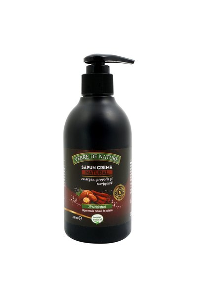 Verre De Nature Sapun crema cu argan, propolis si scortisoara 240 ml, set 2 b...