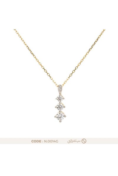 silveraty قلادة فصوص زركون دائرية متدرجة فضة عيار 925 مطلية روديوم وماء الذهب