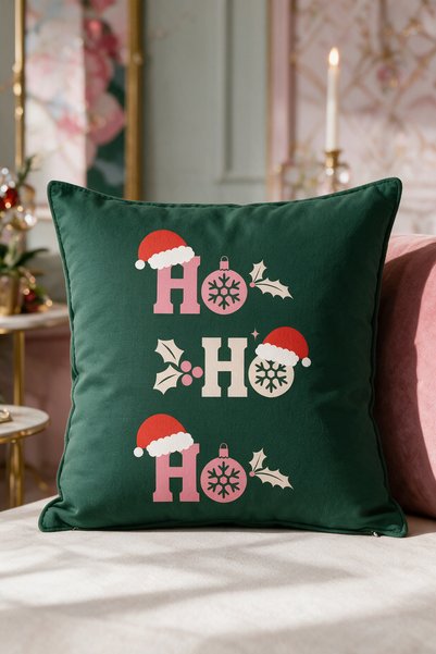 LadiesHome New Year Themed Throw Pillow Cover 43X43 cm Digital Printed Decora...