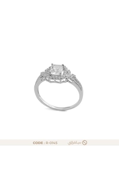 silveraty 925 Sterling Silver Cutout Zircon Ring Diamond Shine Rhodium Plated...