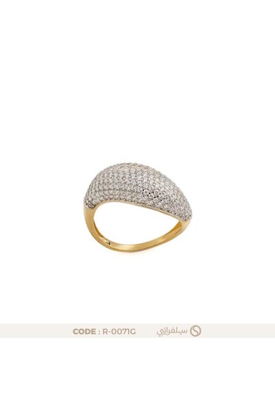 silveraty خاتم قبة فضة عيار 925 مرصع بالزركون بلمعان الألماس مطلي روديوم وماء...