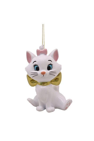 Disney Ornament 3D pentru bradul de Crăciun, Pisica Marie, 10 cm, Alb