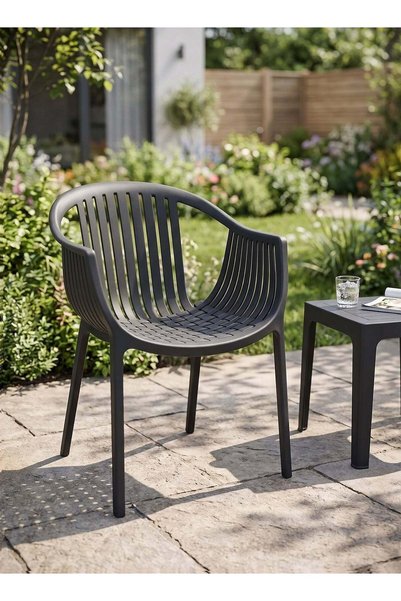 Taimi Modern Plastic Armchair with Mesh Design Stackable - Armchair for Dinin...