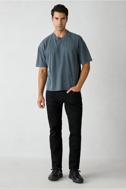 Kiğılı Slim Fit 5-Pocket Lyocell Blended Denim Trousers