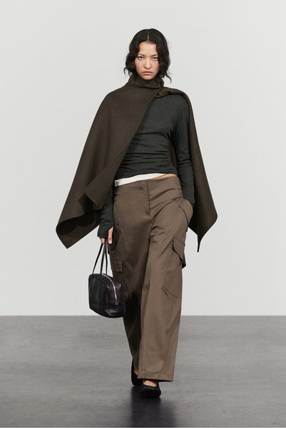 Massimo Dutti Pamuk karışımlı, detaylı kargo pantolon