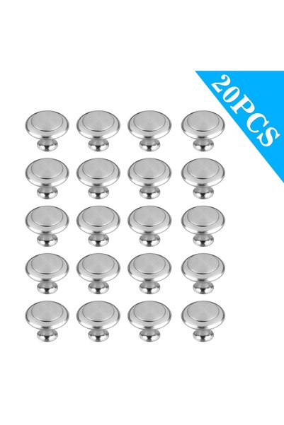Noonedibs 20 buc mânere de ușă din oțel inoxidabil de 28 mm, mânere rotunde a...