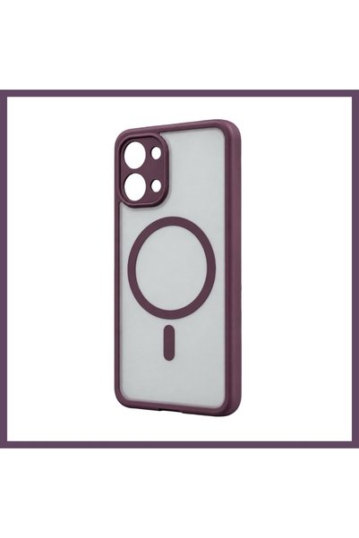 Generic Brand Redmi 15C 5g Loji Magsafe Cover - Bordo Bhs