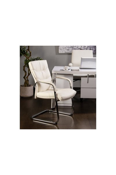 Midas Furniture كرسي مكتب إلمر للزوار - أبيض