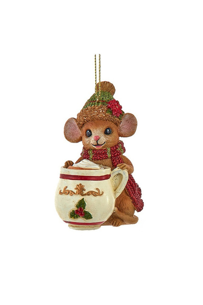 BraziPremium By OLLMA Ornament pentru bradul de Crăciun, șoricel drăguț cu ca...