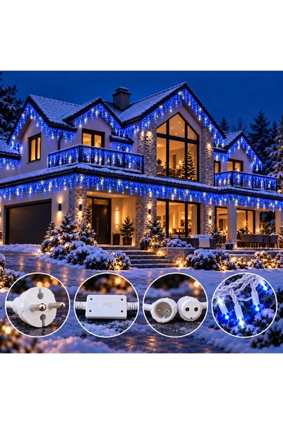 BellFyd Instalație Crăciun LED țurțuri ICE FLASH, 35 m, FLASH alb rece, IP65,...