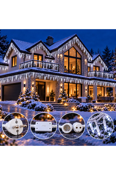 BellFyd Instalație Crăciun LED țurțuri ICE FLASH, 35 m, FLASH alb rece, IP65,...