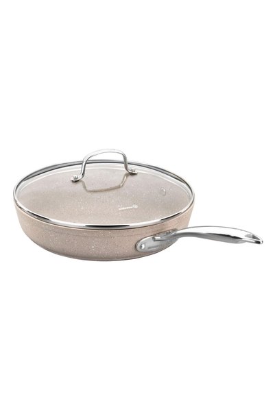 KORKMAZ Aluminum frying pan, with lid, 28 cm, "Granita Alu" -