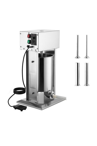OMS Masina electrica de umplut carnati, Profesionala, Inox, 4 x Tuburi, 200 W...