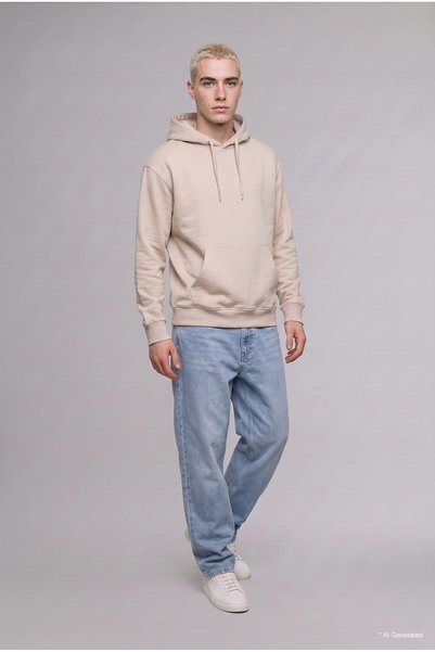 DeFacto Regular Fit Hooded Soft Fleece Basic Sweatshirt with Kangaroo Pocket ...